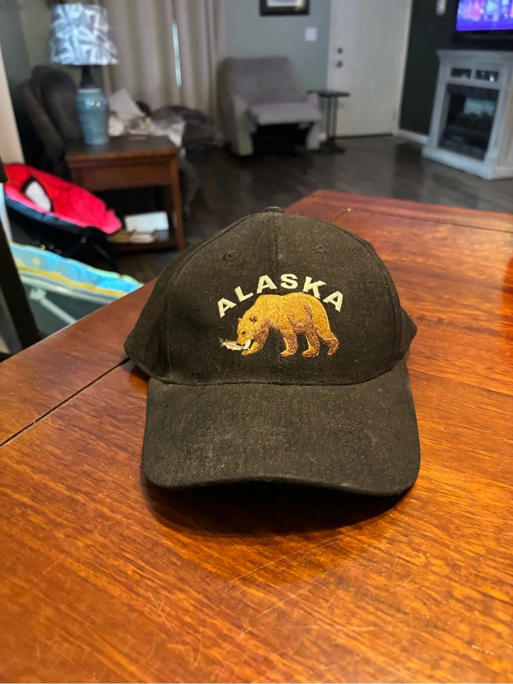 Alaska Black Cap with Bear Embroidery